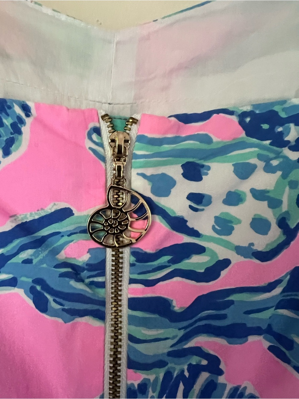 LILLY PULITZER Ardleigh Sun Dress Pink Blue Seashell Print Sz 16 Smocked Pockets - Picture 6 of 11